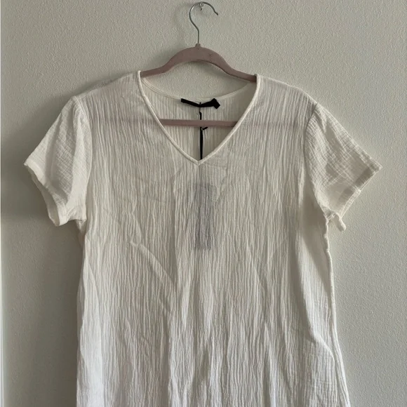 Jenni Kayne Cotton Cypress Caftan Dress Ivory White XS - Picture 3 of 10